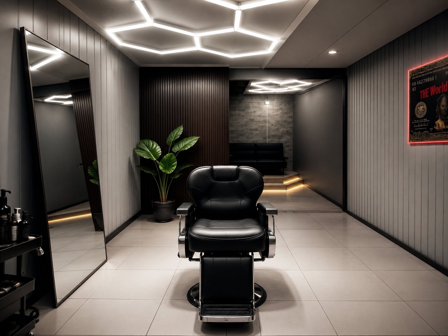Barbeiro profissional realizando corte